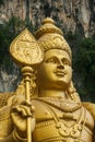 Close up of the Murugan Statue (Tugu Dewa Murugga), a Hindu deity at Batu Caves, Selangor, Kuala Lumpur, Malaysia Royalty Free Stock Photo