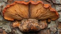 Close-up of a mushroom's underside (1 Royalty Free Stock Photo