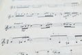 close up of musical notation and musical notes on a sheet of paper Royalty Free Stock Photo