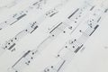 close up of musical notation and musical notes on a sheet of paper Royalty Free Stock Photo