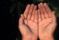 Close up of Muslim man praying hands on ramadan and Ied Mubarak