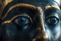 close-up of a mysterious ancient mask