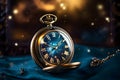 Close-up mystical old pocket watch