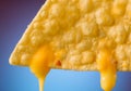 Close up Nacho cheese drips