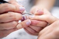 Close up of nail cuticle manicure treatment