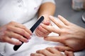Close up of nail manicure with emery board Royalty Free Stock Photo