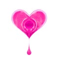 Close up of a nail polish bottle in the shape of a heart Royalty Free Stock Photo