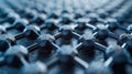 Close-up of a nanotechnological material. It is a graphene mesh formed by small cuboid polygons