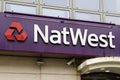 Close up of Nat West sign and logo on wall
