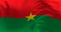 Close-up of national flag of Burkina Faso waving