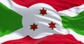 Close-up of National flag of Burundi waving