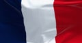 Close-up of national flag of France waving