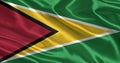 Close up of the national flag of guyana waving in the wind Royalty Free Stock Photo