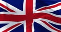 Close-up of national flag of the United Kingdom waving in the wind