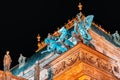 Close-up of National Theater in Prague at night. Czech Republic Royalty Free Stock Photo