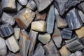 Close-up of natural mineral gemstones, Collection of natural gemstones