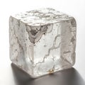 Macro Shot of a Salt Crystal Cube Isolated on White Background Royalty Free Stock Photo