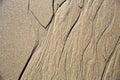 Close up of natural sand surface at the beach after low tide Royalty Free Stock Photo