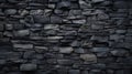 Close-Up of natural stone texture flat wall background, Rough grey stonework backdrop. Generative ai Royalty Free Stock Photo