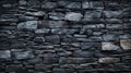 Close-Up of natural stone texture flat wall background, Rough grey stonework backdrop. Generative ai Royalty Free Stock Photo