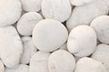 Close up natural white pebbles, texture of decorative stone gravel for background and design