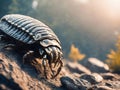 Close-up of a naturally armored insect