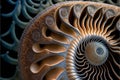 Close up of a nautilus shell, creative digital illustration painting Royalty Free Stock Photo