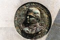 close-up of netaji subhas chandra bose bronze plaque Royalty Free Stock Photo