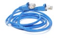 Close Up of Network Cable and Plugs Royalty Free Stock Photo