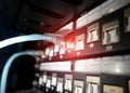 close up of network cables in a data center Royalty Free Stock Photo