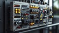 Close up of a network control panel. Technology concept Royalty Free Stock Photo