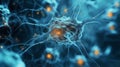 Close-up of neurons, neural network, nervous system, detail intricate of connections background