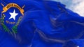 Close-up of Nevada state flag waving in the wind on a clear day