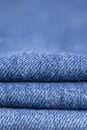 close-up of a new blue denim fabric