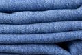 close-up of a new blue denim fabric