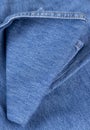 close-up of a new blue denim fabric