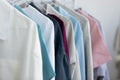 Close up of new clothing collection demonstrated on rack Royalty Free Stock Photo
