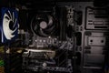 Close-up of new computer system unit from inside Royalty Free Stock Photo