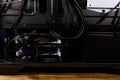 Close-up of new computer system unit with installed hard drives. Desktop PC from the inside Royalty Free Stock Photo