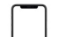 Close-up new modern smartphone similar to iPhone X mockup isolated on white background Royalty Free Stock Photo