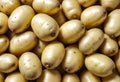 Close up of new potatoes outside a greengrocers