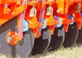 Close up new tractor plow Royalty Free Stock Photo