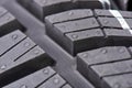 Close up of new winter tire - profile M+S