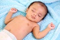 Close up of newborn baby boy sleeping Royalty Free Stock Photo