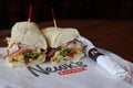 Close up of a Newk`s Club Sandwich