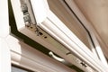 Close-up of a newly installed, high security double glazing window system. Royalty Free Stock Photo