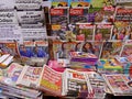 Sri Lankan newspaper and magazine display in Colombo street