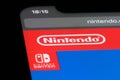 close up Nintendo company and switch brand logo