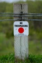 No Trespassing Sign On Post