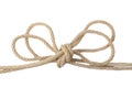 Close-up of node or knot from two ropes isolated on a white back Royalty Free Stock Photo